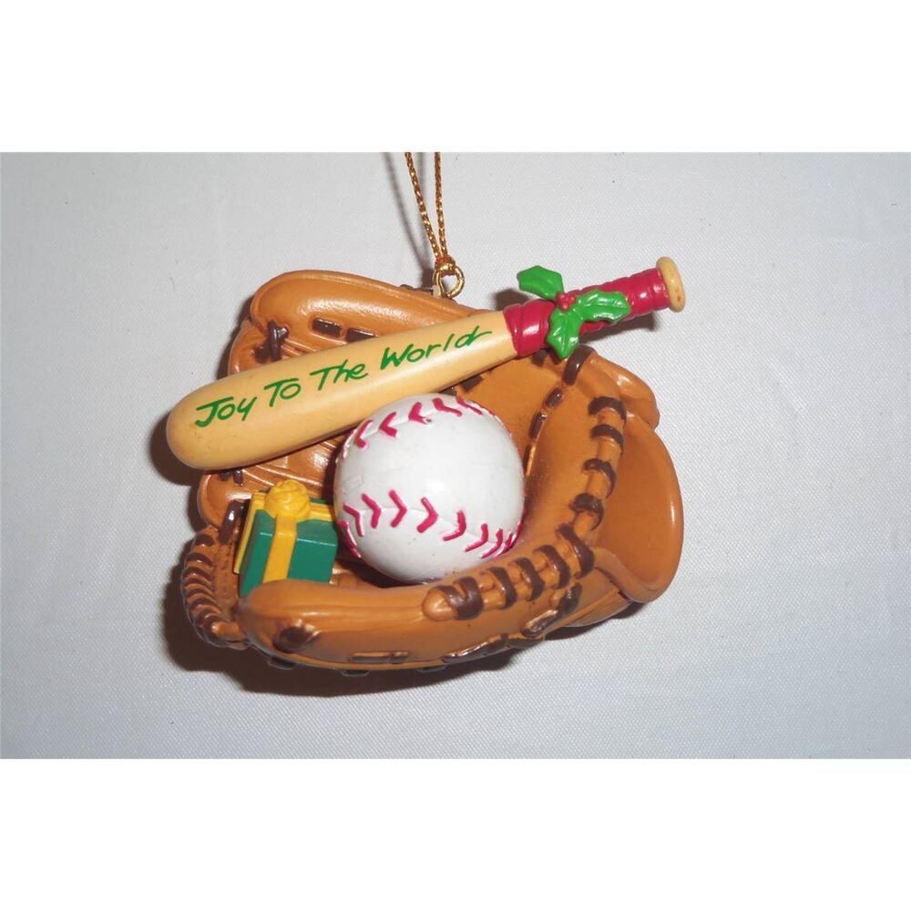 Baseball Glove Bat Ball Ornament Christmas Luster Fame 1994 -011448